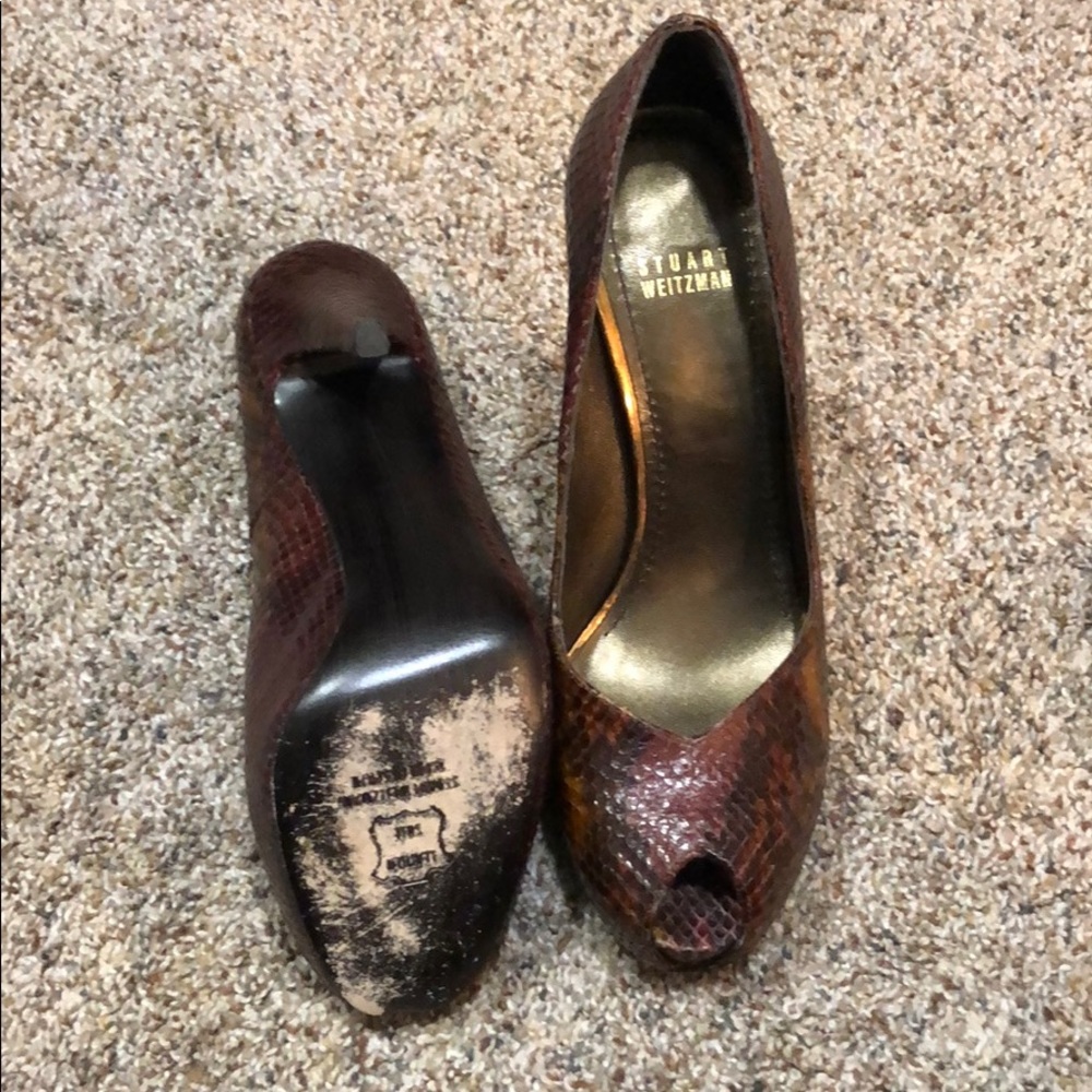Stuart Weitzman "Victoria" Heels Python Size 8 - image 4